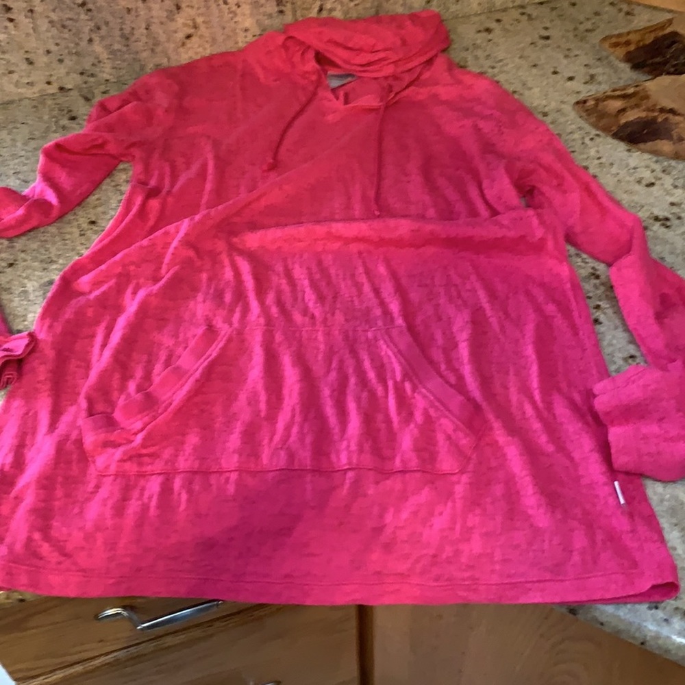 Hot Pink Soffe Hooded Coverup Sz M Coral Bikini